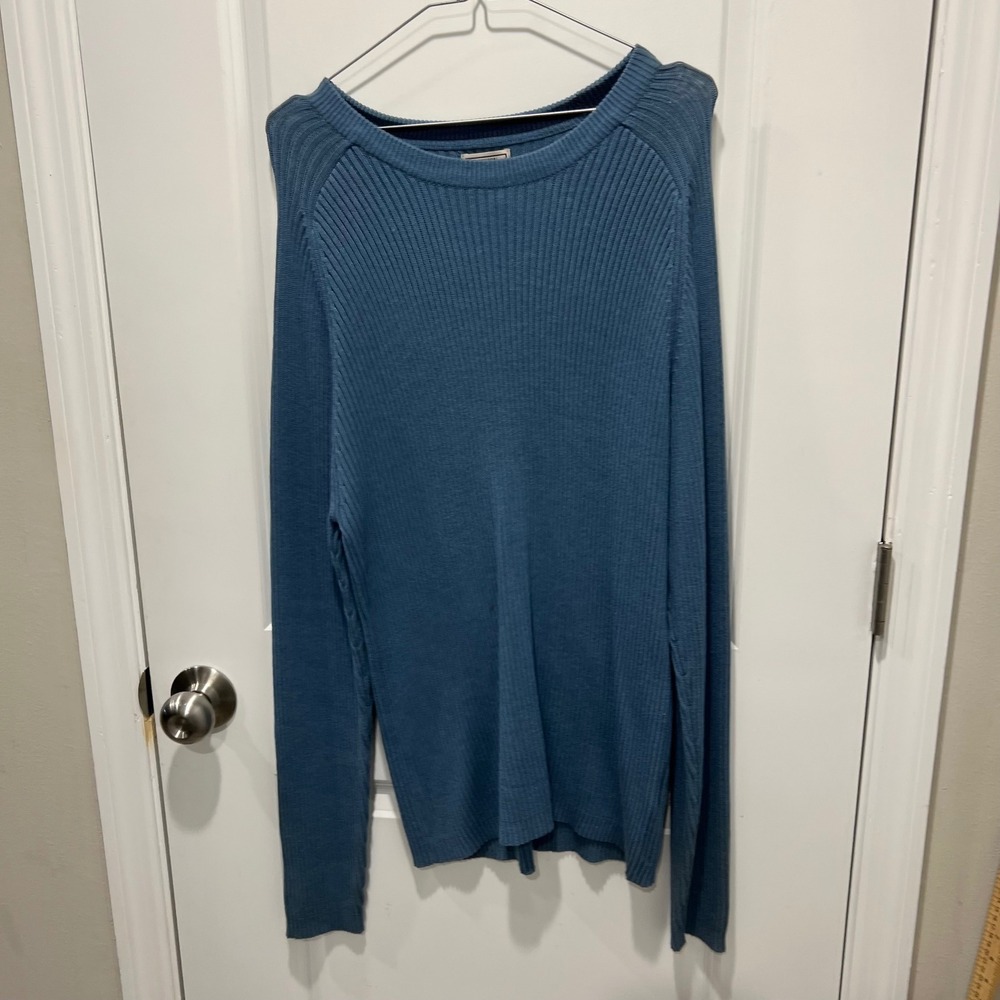 Arizona Jean Company Mens Ribbed Knit Crew‎ Neck Sweater Blue NWT L